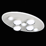 Потолочный светильник овальной формы белого цвета с 7-ю лампами Lunar Pebbles варинант исполнения - 4 | Loft Concept в Твери