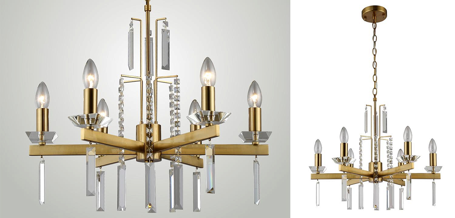 Люстра Vivien Crystal Brass Chandelier 6 Люстра Vivien Crystal Brass Chandelier 6 - Loft-Concept в Твери