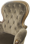 Кресло с мягкой обивкой из коричневого велюра на 4-х деревянных ножках Evelyn Classical Armchair варинант исполнения - 4 | Loft Concept в Твери