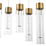 Люстра c 6-ю стеклянными плафонами золото Sparkling Bubbles Tube Gold Hanging Lamp варинант исполнения - 4 | Loft Concept в Твери