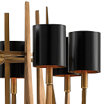 Люстра с 8-ю черными цилиндрическими плафонами Stylistic Lines варинант исполнения - 1 | Loft Concept в Твери