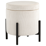 Молочный пуф на черных ножках SANJAY варинант исполнения - 1 | Loft Concept в Твери