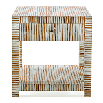 Тумбочка прикроватная Vancouver Bone Inlay Bedside Beige варинант исполнения - 3 | Loft Concept в Твери