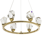 Подвесная круглая люстра с хрустальными плафонами Esme Crystal Brass Ring Chandelier варинант исполнения - 1 | Loft Concept в Твери