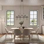 Люстра подвесная с 8-ю лампами и стеклянными круглыми подвесками Currey & Company варинант исполнения - 2 | Loft Concept в Твери