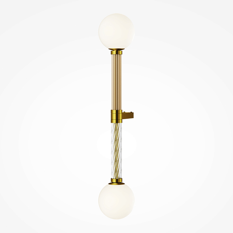 Бра со стеклянными вставками Helios Латунь Прозрачное Стекло в Твери | Loft Concept 