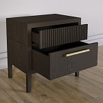 Прикроватная Тумбочка Primo с двумя ящиками Темный орех варинант исполнения - 5 | Loft Concept в Твери