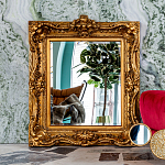 Зеркало настенное золотое с резным орнаментом Classic Ornament Mirror варинант исполнения - 2 | Loft Concept в Твери