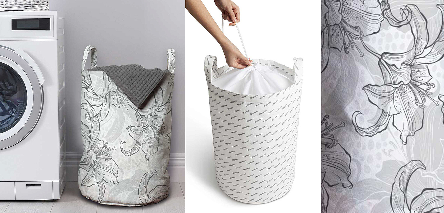 Корзина Black and White Flowers Basket Корзина Black and White Flowers Basket - Loft-Concept в Твери