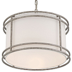 Подвесной светильник в виде барабана с тканевым абажуром и металлическим каркасом Warm Glow варинант исполнения - 2 | Loft Concept в Твери