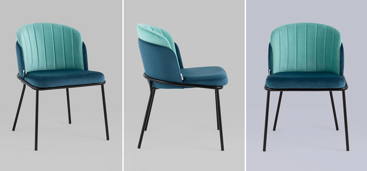 Стул Penelope Chair Бюрюзовый Велюр Металлические Ножки Стул Penelope Chair Бюрюзовый Велюр Металлические Ножки - Loft-Concept в Твери