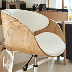 Вращающееся офисное кресло на колёсах Delwyn Chair White варинант исполнения - 6 | Loft Concept в Твери