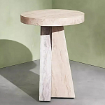 Дизайнерский журнальный стол с круглой каменной столешницей Utezu варинант исполнения - 1 | Loft Concept в Твери