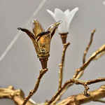 Люстра в виде золотой ветки с цветами Glass Flower Pendant Light варинант исполнения - 1 | Loft Concept в Твери