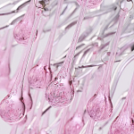 Люстра овальная с розовыми стеклянными подвесками в форме капель FAIRYTREE Light варинант исполнения - 1 | Loft Concept в Твери