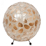 Настольная лампа из перламутра на металлическом каркасе Indonesian Circle варинант исполнения - 1 | Loft Concept в Твери