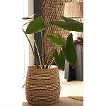 Круглая корзина из плетеного тростника Marjani Wicker Basket варинант исполнения - 3 | Loft Concept в Твери