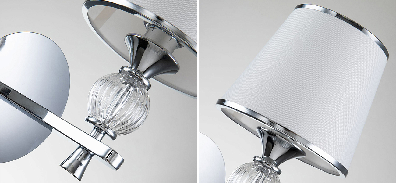 Бра цвета хром с тканевыми плафонами LUMINAIRE Бра цвета хром с тканевыми плафонами LUMINAIRE - Loft-Concept в Твери