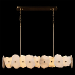 Люстра подвесная линейная с текстурированными мраморными элементами Marble square варинант исполнения - 2 | Loft Concept в Твери