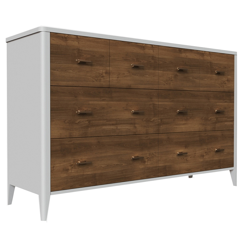 Комод из массива бука с 8-ю ящиками Tasteful Furniture Слоновая кость  Серый Коричневый в Твери | Loft Concept 