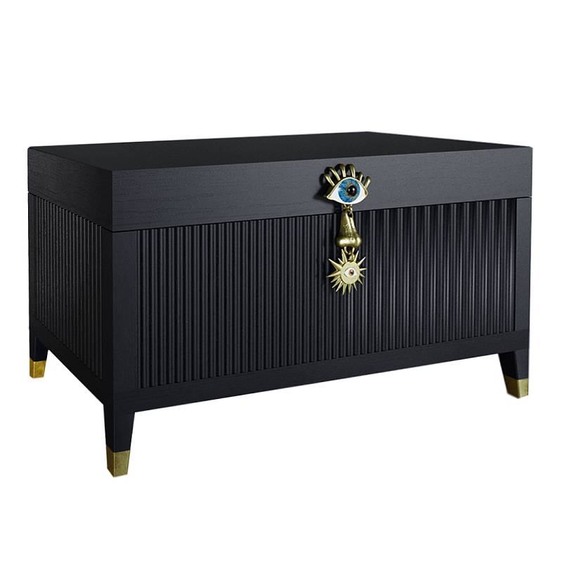 Большой дизайнерский Сундук Elsa Dreams Black Черный Золотой в Твери | Loft Concept 