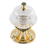 Икорница с декором "Три рыбки" с гравировкой и натуральным камнем Нефрит Decorative Cavair Dishes варинант исполнения - 3 | Loft Concept в Твери