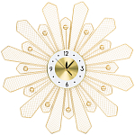 Часы настенные из металла в виде солнца с белым циферблатом Mirror Tower Clock варинант исполнения - 1 | Loft Concept в Твери