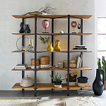 Стеллаж из массива дуба и стали Robson Rack Industrisal Metal Rust варинант исполнения - 4 | Loft Concept в Твери