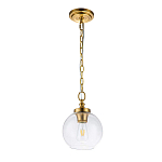 Подвесной светильник латунного цвета с прозрачным стеклянным плафоном Feiss варинант исполнения - 11 | Loft Concept в Твери