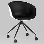 Офисное кресло из пластика с мягким сиденьем Eggshell Black варинант исполнения - 2 | Loft Concept в Твери