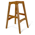 Барный стул со спинкой и подлокотниками на 4-х деревянных ножках Серый Велюр Ava Charm варинант исполнения - 4 | Loft Concept в Твери