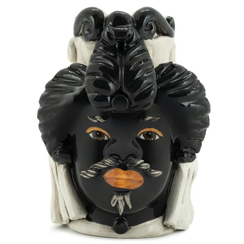 Ваза Vase Moro Man Small Black Черный Бежевый Ваза Vase Moro Man Small Black Черный Бежевый в Твери | Loft Concept