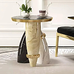 Дизайнерский журнальный стол круглый на 3-х фигурных ножках Cuzadit варинант исполнения - 2 | Loft Concept в Твери