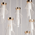 Люстра каскадная с 10-ю прозрачными плафонами Wave Line варинант исполнения - 4 | Loft Concept в Твери