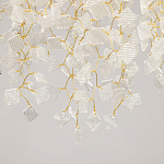 Люстра подвесная золотого цвета с декоративными ветвями и прозрачными рельефными подвесками FAIRYTREE Light варинант исполнения - 8 | Loft Concept в Твери