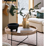 Журнальный стол с круглой деревянной столешницей Urban Style Space варинант исполнения - 5 | Loft Concept в Твери