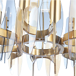 Люстра с вертикальными стеклянными элементами и металлическим каркасом цвета Латунь Vertical Glass варинант исполнения - 4 | Loft Concept в Твери