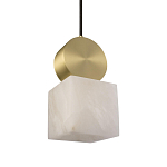 Подвесной светильник с квадратным мраморным плафоном Marble square варинант исполнения - 3 | Loft Concept в Твери