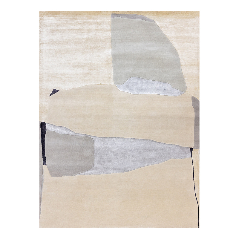 Ковер шелк Manhattan Wool Silk Carpet VI Серый Бежевый в Твери | Loft Concept 