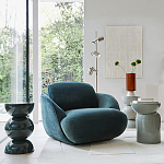 Полукруглое мягкое кресло Halle Green Armchair варинант исполнения - 8 | Loft Concept в Твери