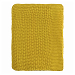 Плед из хлопка жемчужной вязки горчичного цвета Waffle Comfort варинант исполнения - 4 | Loft Concept в Твери