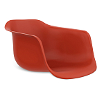 Стул пластиковый красного цвета на колесиках с подъемно-поворотным механизмом Eames Red варинант исполнения - 2 | Loft Concept в Твери