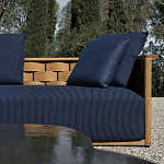 Дизайнерский уличный диван из массива дерева с плетеной спинкой PALINFRASCA Sofa варинант исполнения - 24 | Loft Concept в Твери