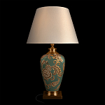 Настольная лампа бирюзовая с цветочным принтом Turquoise Flight варинант исполнения - 2 | Loft Concept в Твери