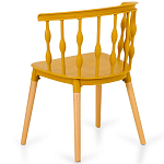 Пластиковый стул на ножках из массива бука Ferret Spiral Mustard варинант исполнения - 6 | Loft Concept в Твери
