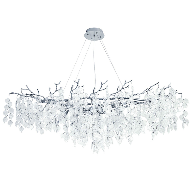 Люстра с хрустальными подвесками в виде листьев Fairytree Leaves Linear Silver Chandelier 12 Прозрачный Серебряный Люстра с хрустальными подвесками в виде листьев Fairytree Leaves Linear Silver Chandelier 12 Прозрачный Серебряный в Твери | Loft Concept