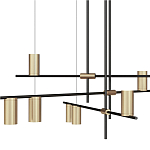 Люстра с 9-ю цилиндрическими плафонами цвета латунь TRIBES CHANDELIER варинант исполнения - 2 | Loft Concept в Твери