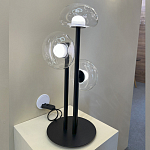 Настольная лампа с тремя прозрачными куполообразными плафонами и черным металлическим основанием Flos Wireline Lighting варинант исполнения - 5 | Loft Concept в Твери