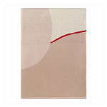 Плед из хлопка бежевого цвета с абстрактным принтом Elysian Flow Peach варинант исполнения - 2 | Loft Concept в Твери