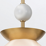 Подвесной светильник латунного цвета с конусовидным белым плафоном Quintiesse варинант исполнения - 4 | Loft Concept в Твери